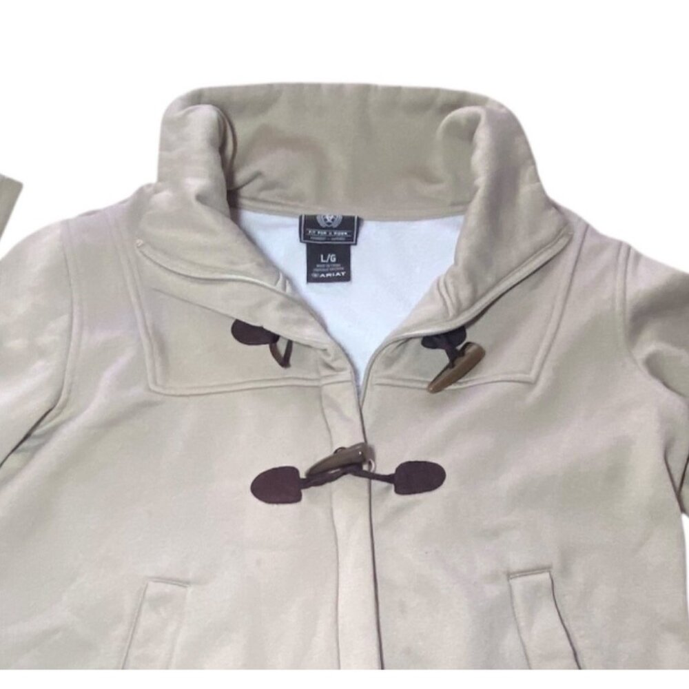 Ariat Beige Toggle Closure Womens Jacket L/G Polyester Sport Casual‎ Comfort